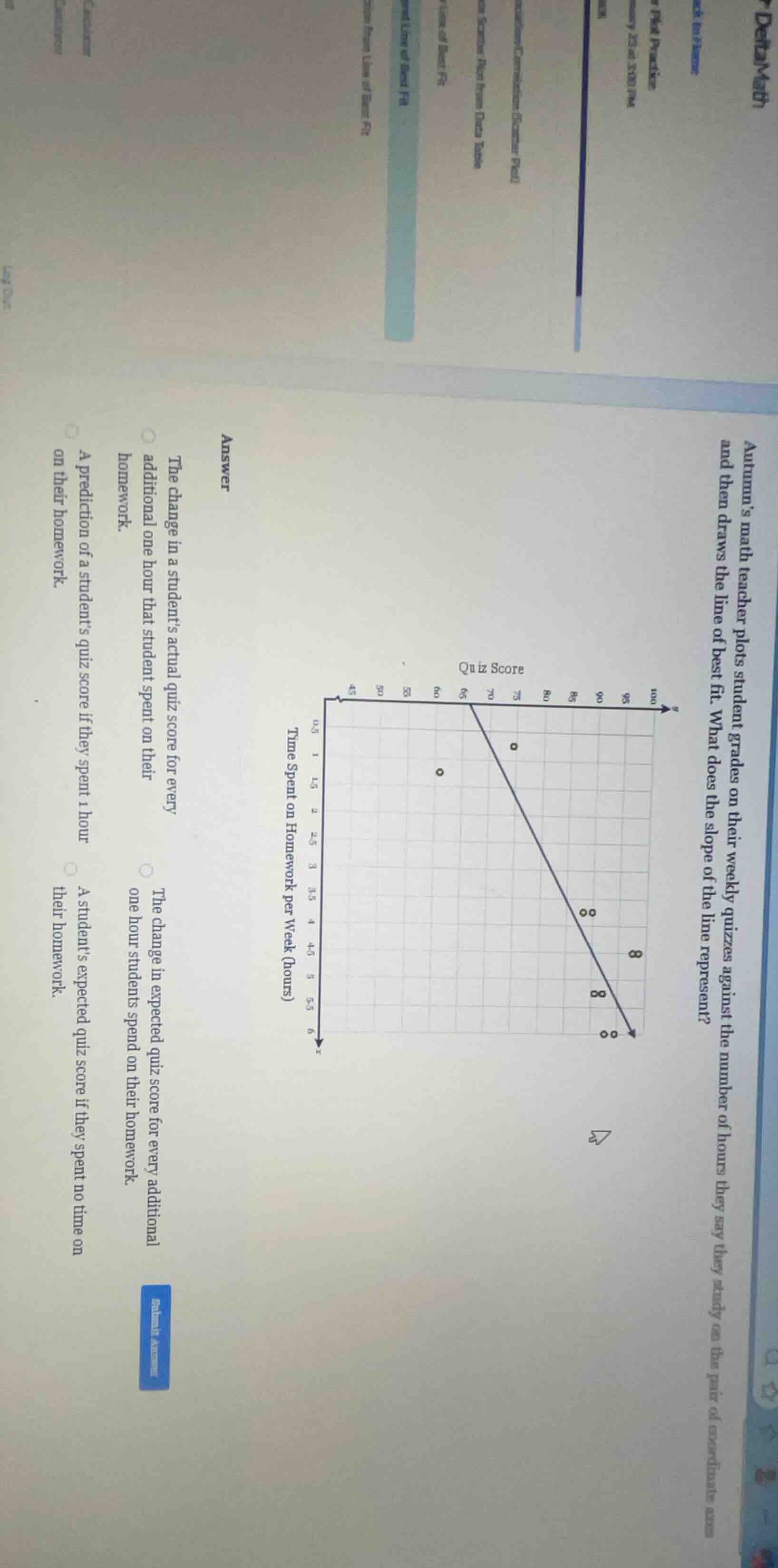 autumns math teacher plots student grades on their weekly quizzes again…