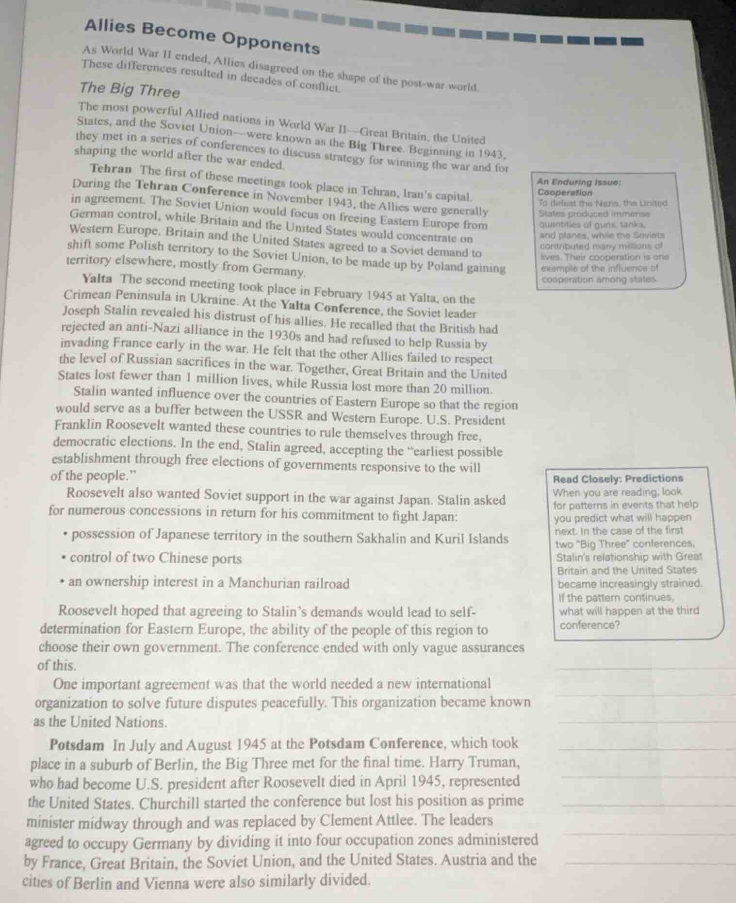 allies become opponents as world war ii ended, allies disagreed on the …