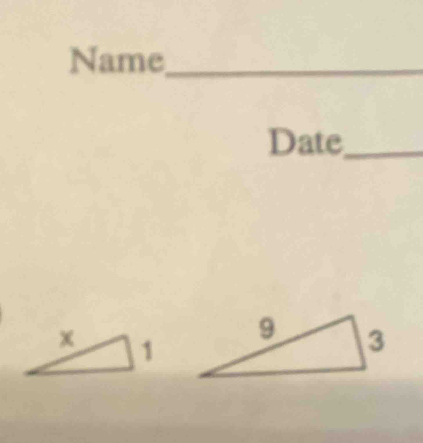 name______ date______ (there are two triangles, the left triangle has a…