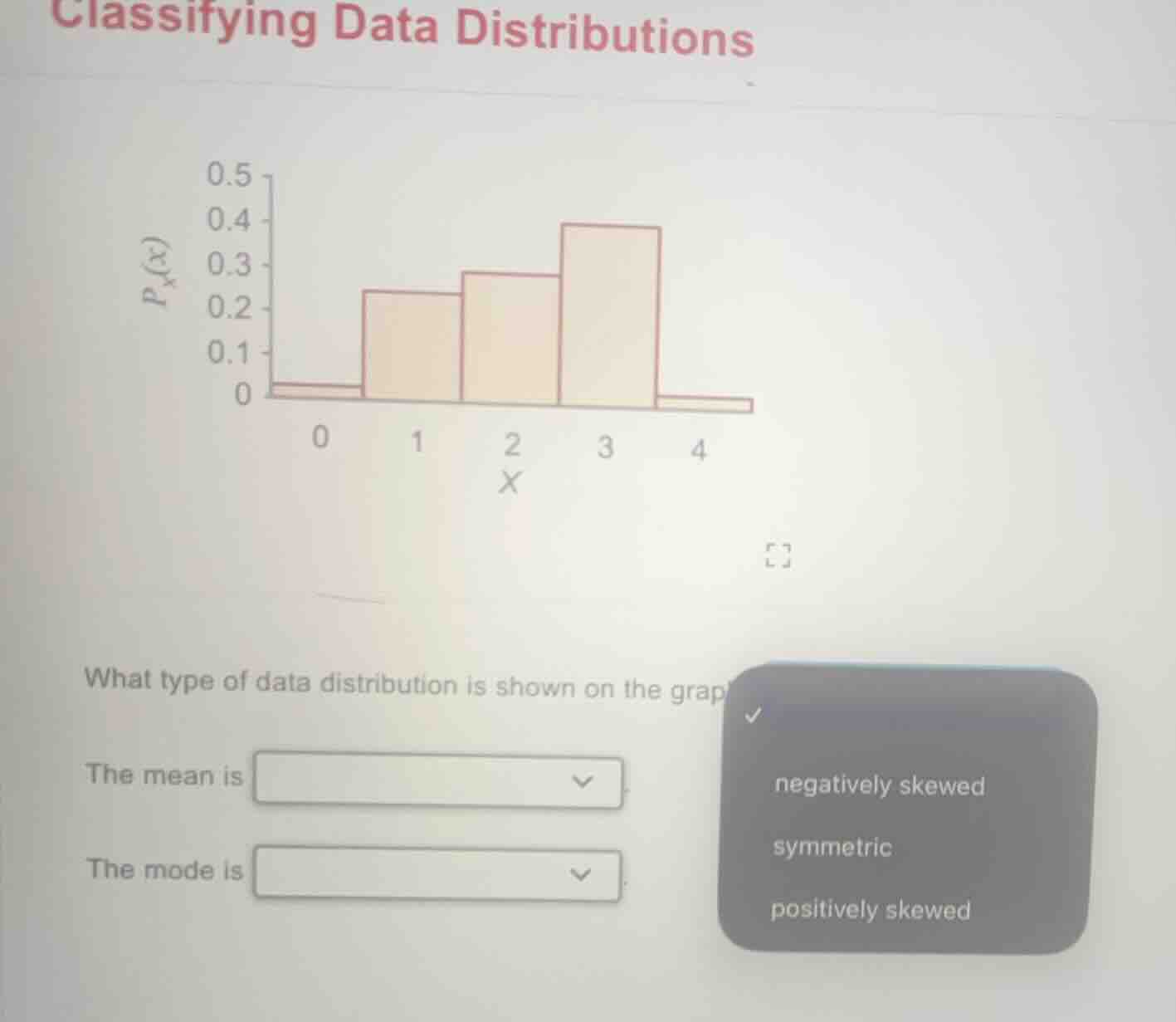 classifying data distributions what type of data distribution is shown …