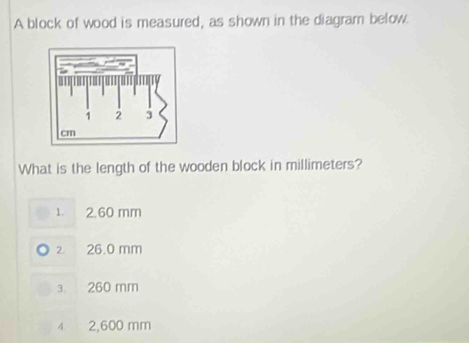 a block of wood is measured, as shown in the diagram below. diagram of …