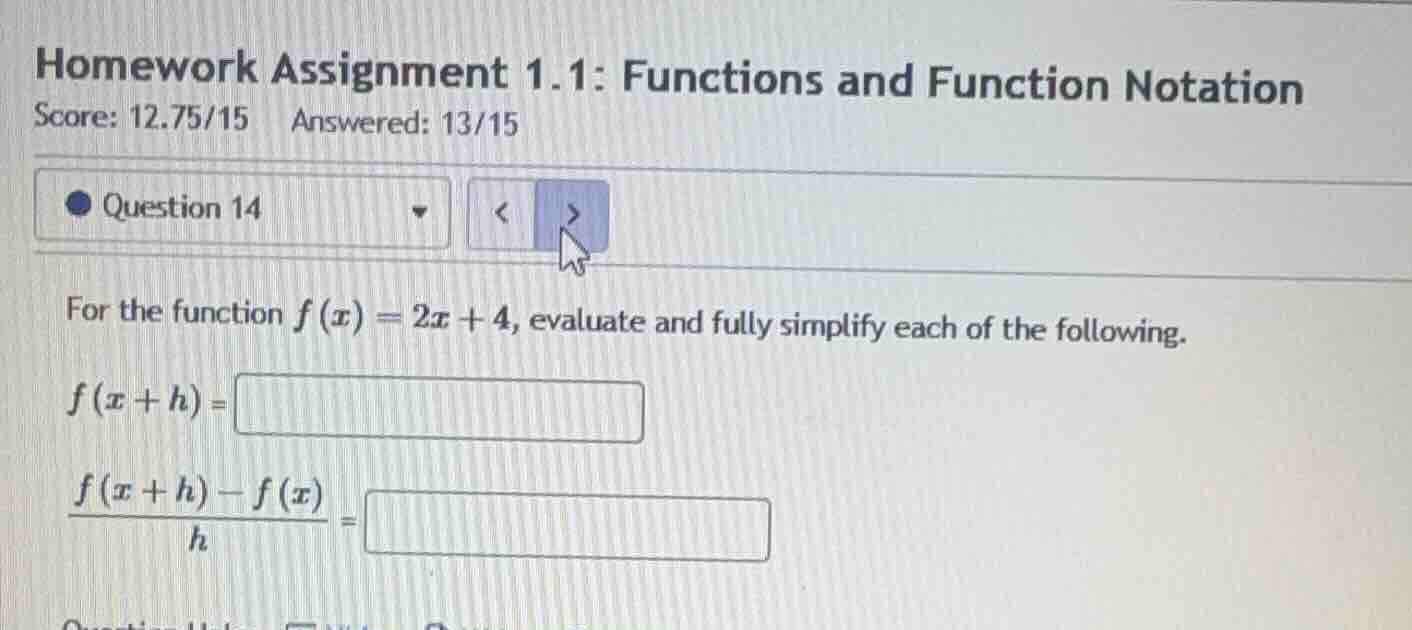 homework assignment 1.1: functions and function notation score: 12.75/1…