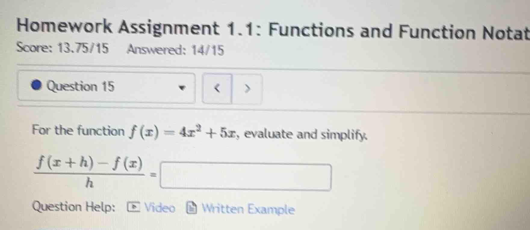 homework assignment 1.1: functions and function notat score: 13.75/15 a…