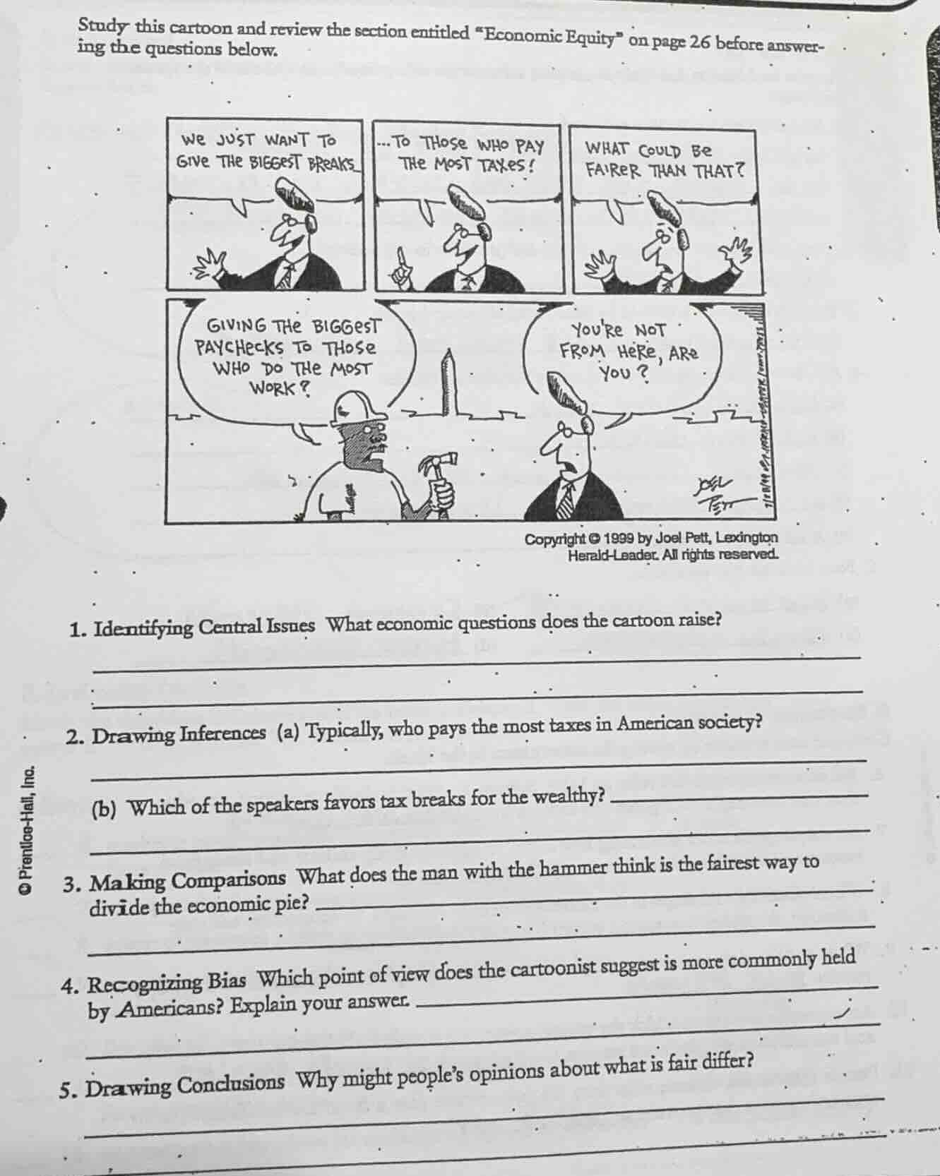 study this cartoon and review the section entitled “economic equity” on…