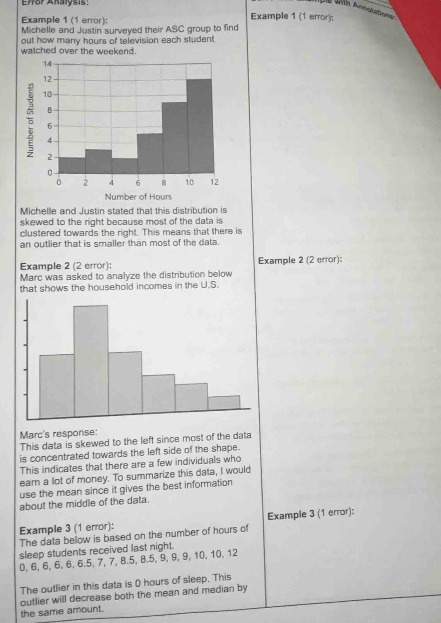 error analysis: example 1 (1 error): michelle and justin surveyed their…