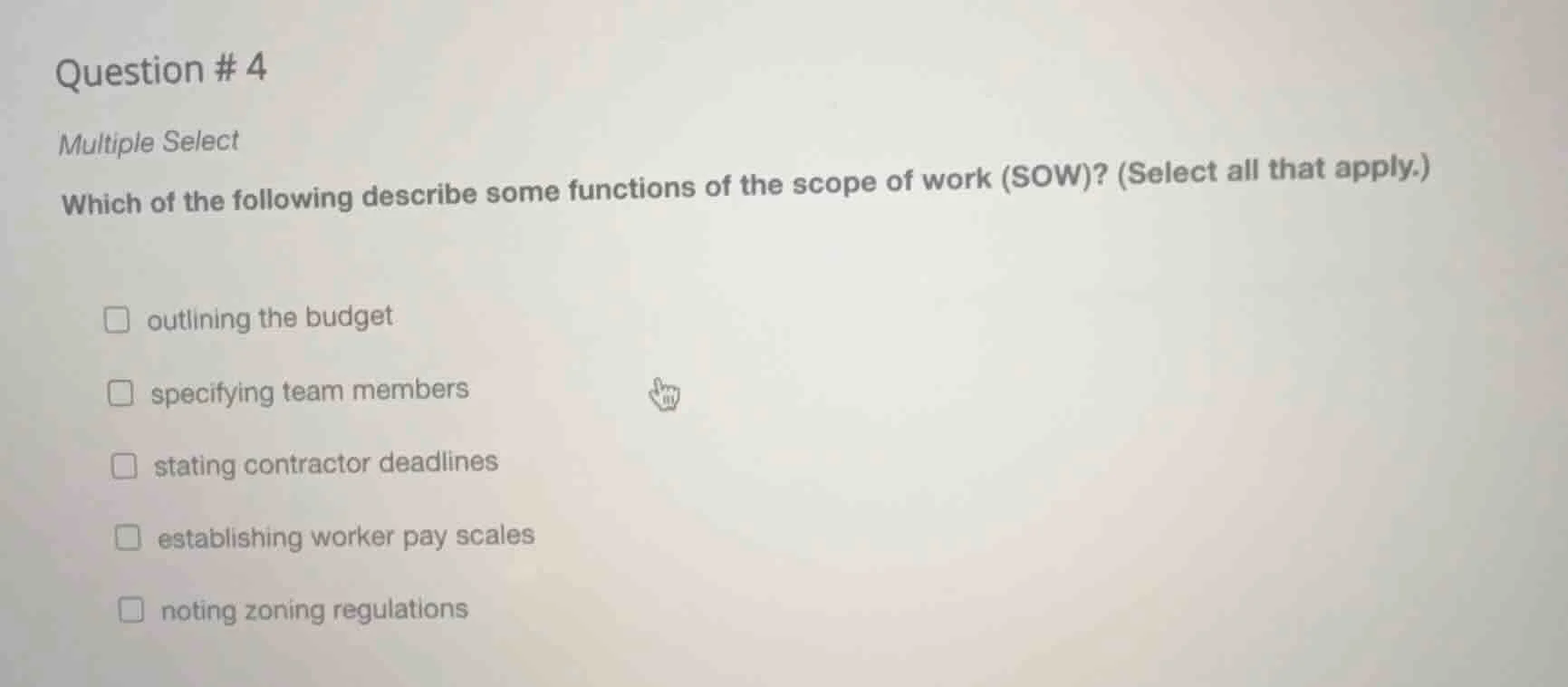 question # 4 multiple select which of the following describe some funct…