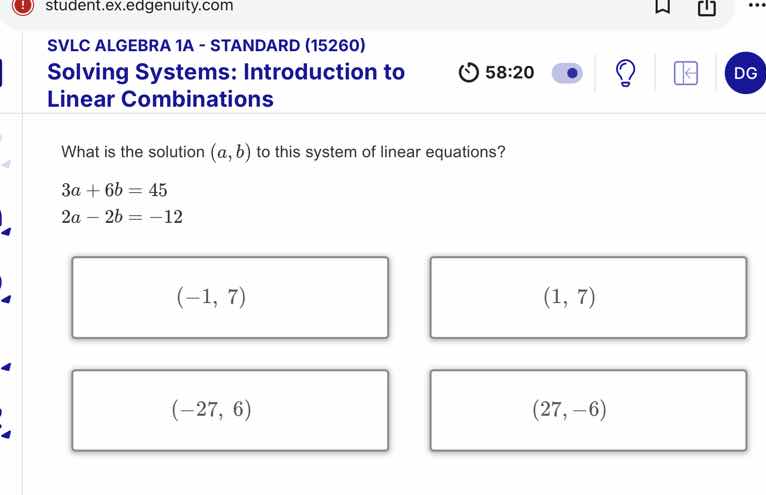 svlc algebra 1a - standard (15260) solving systems: introduction to lin…