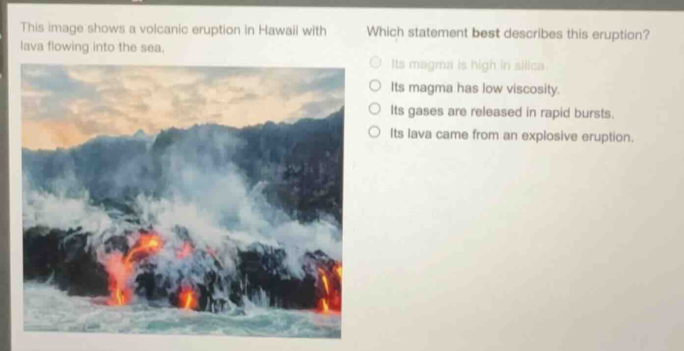 this image shows a volcanic eruption in hawaii with lava flowing into t…