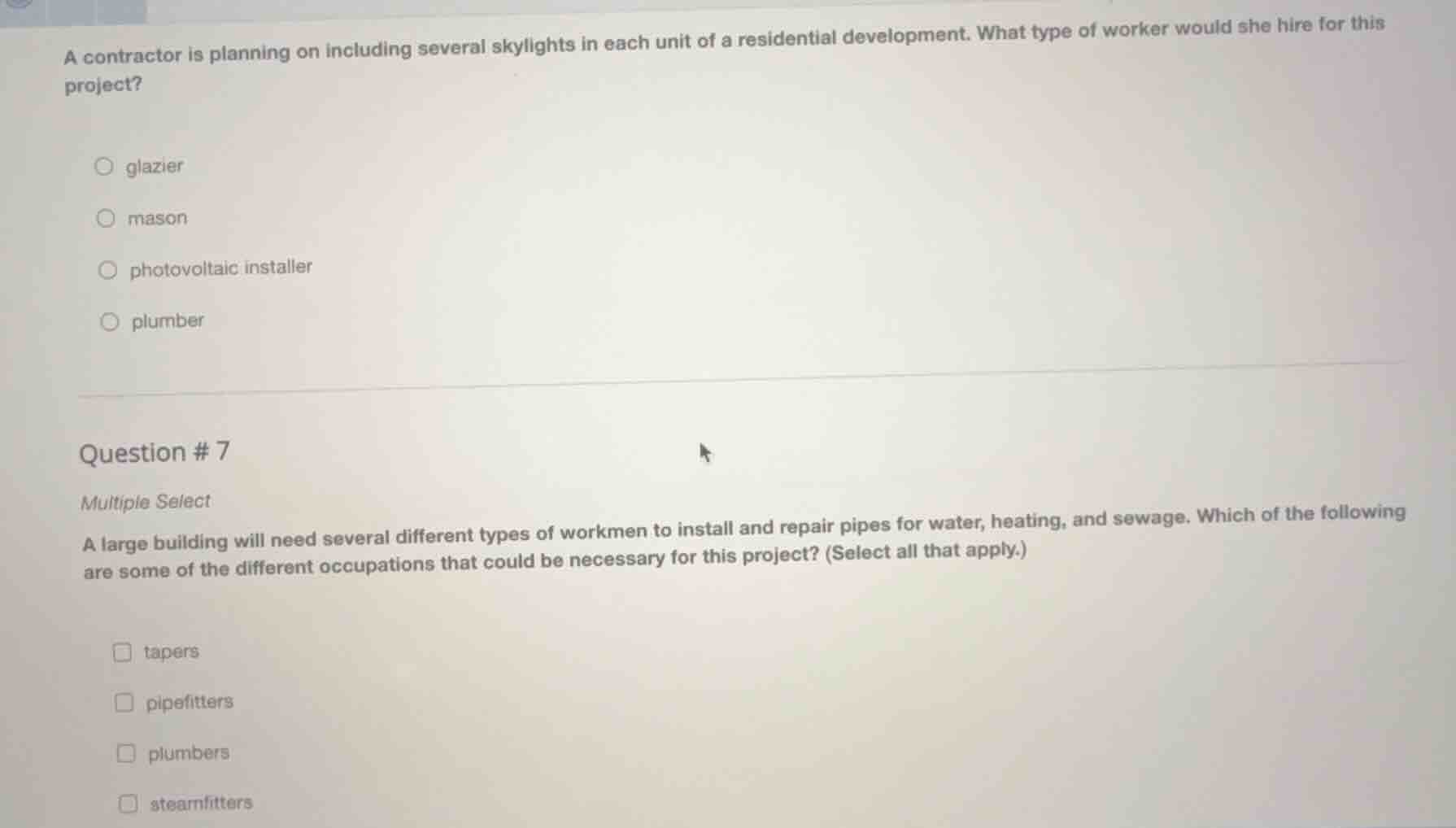 a contractor is planning on including several skylights in each unit of…