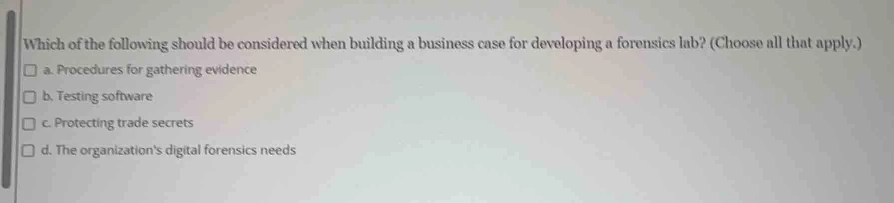 which of the following should be considered when building a business ca…