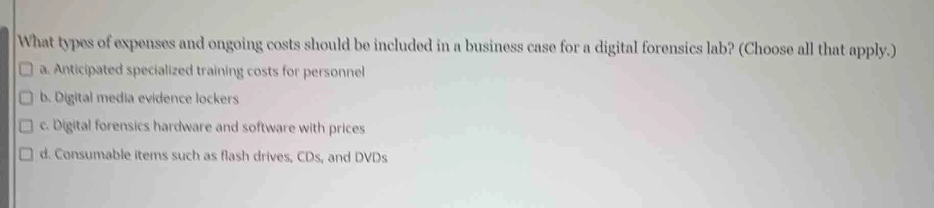 what types of expenses and ongoing costs should be included in a busine…