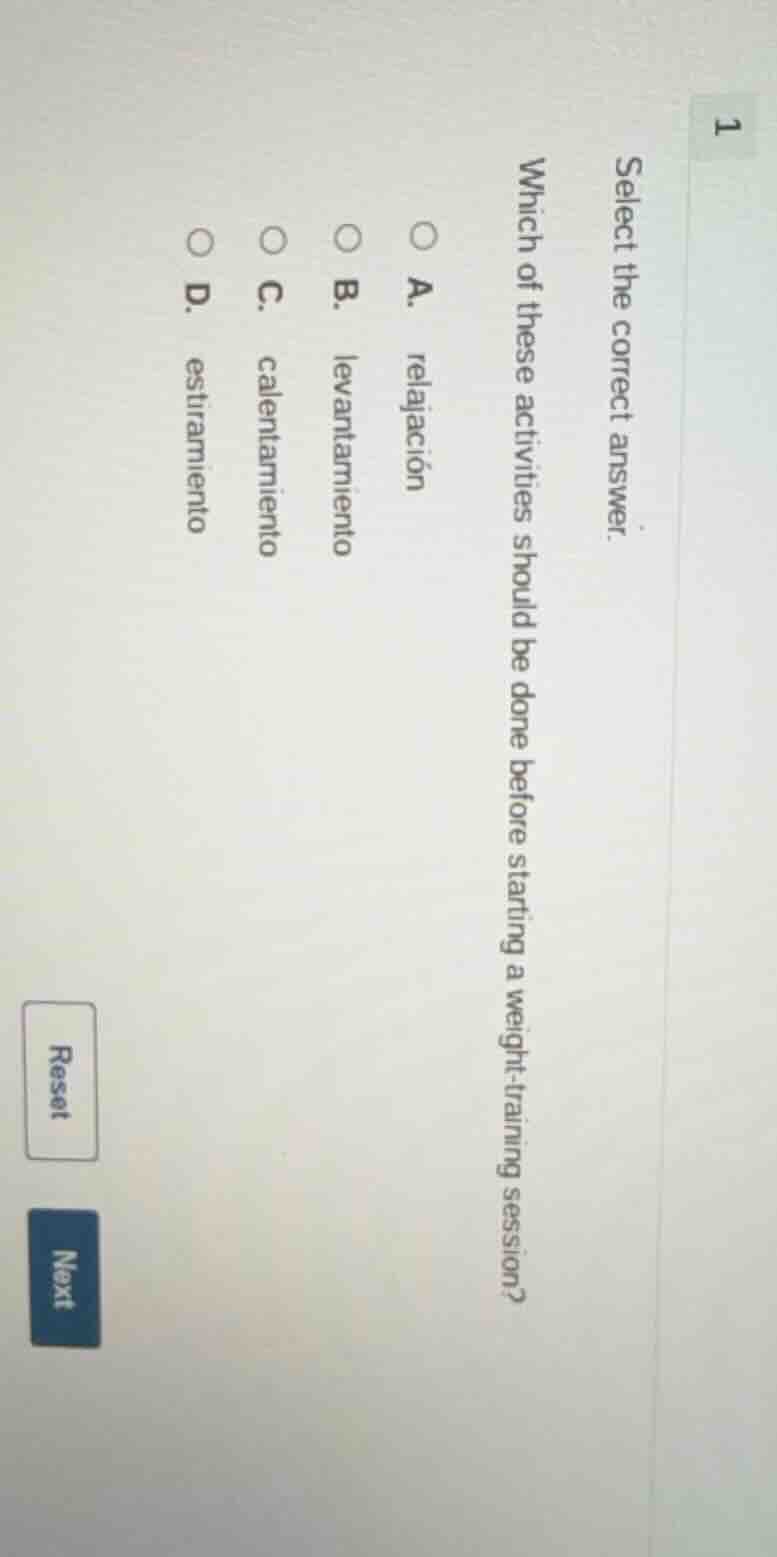 select the correct answer. which of these activities should be done bef…