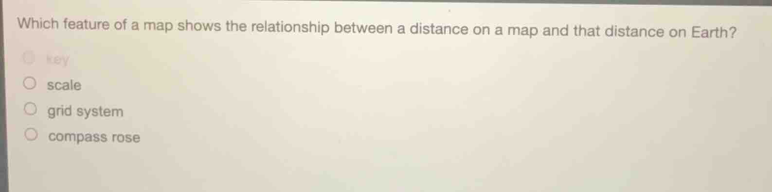 which feature of a map shows the relationship between a distance on a m…