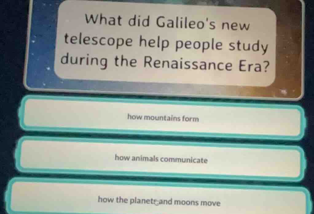 what did galileos new telescope help people study during the renaissanc…