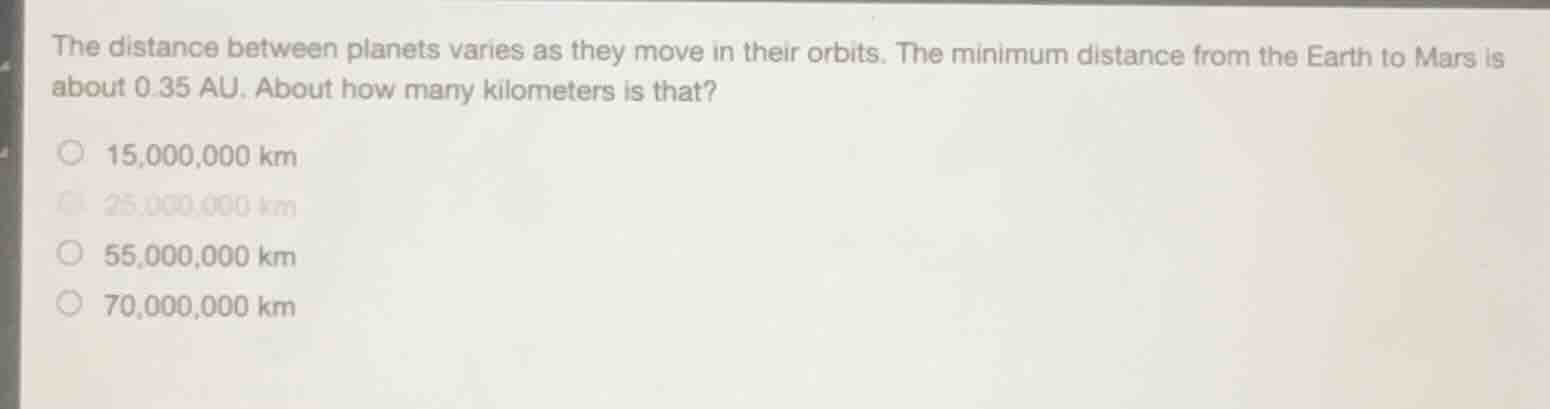 the distance between planets varies as they move in their orbits. the m…