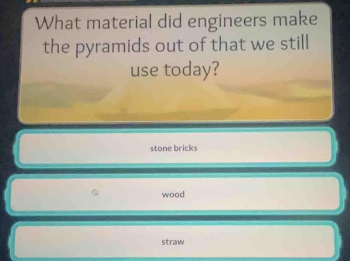 what material did engineers make the pyramids out of that we still use …
