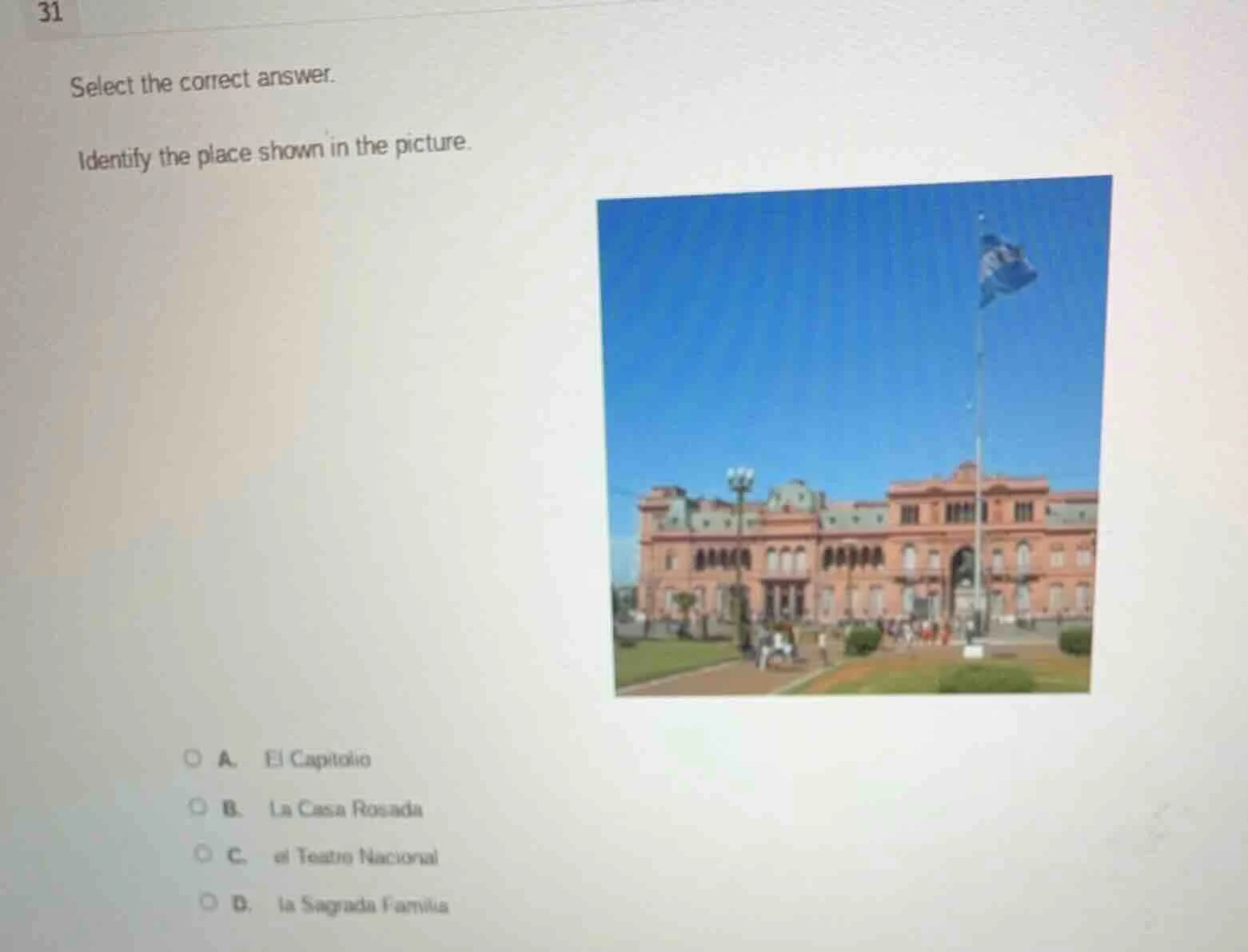 31 select the correct answer. identify the place shown in the picture. …