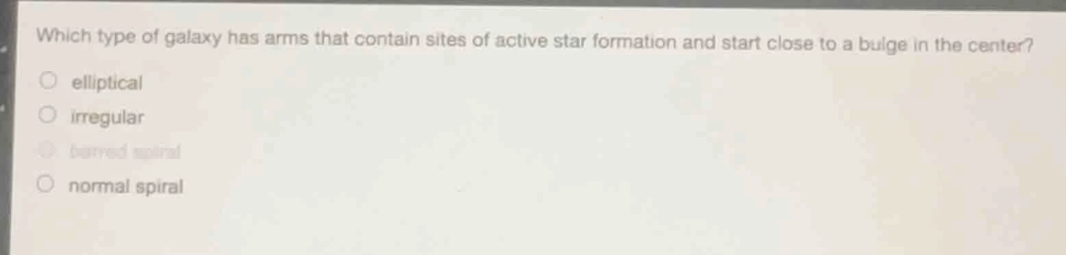 which type of galaxy has arms that contain sites of active star formati…