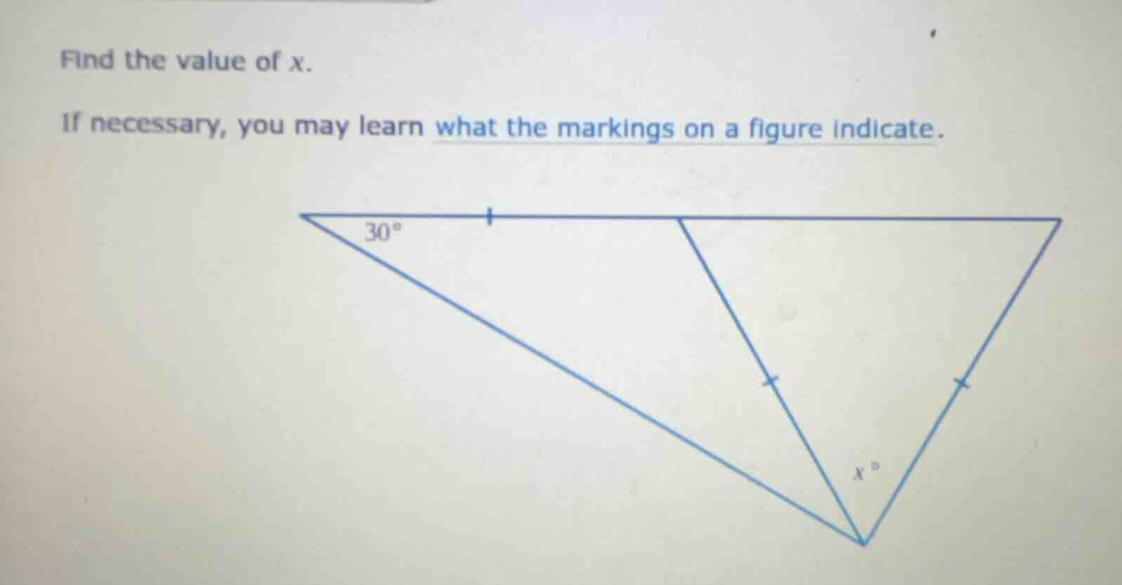 find the value of x. if necessary, you may learn what the markings on a…