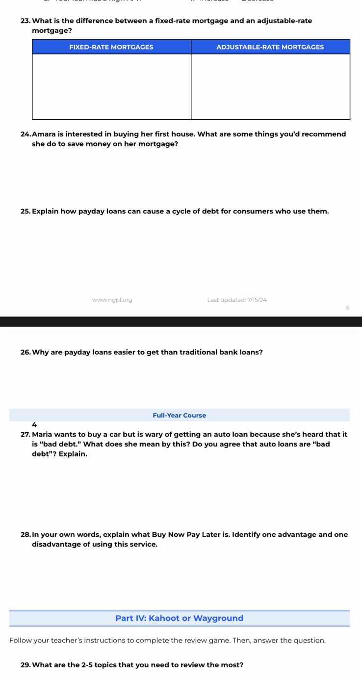 23. what is the difference between a fixed - rate mortgage and an adjus…
