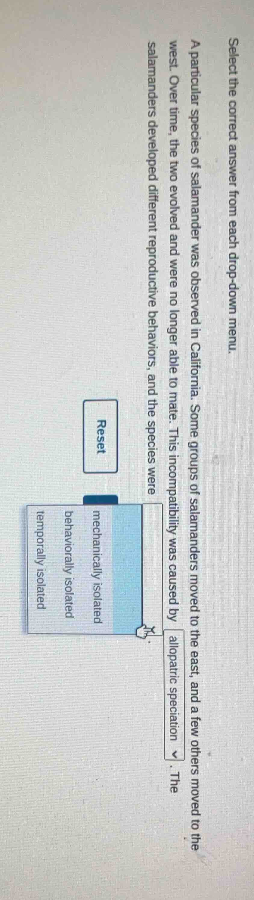 select the correct answer from each drop - down menu. a particular spec…