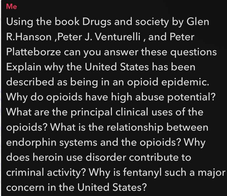 using the book drugs and society by glen r.hanson,peter j. venturelli, …