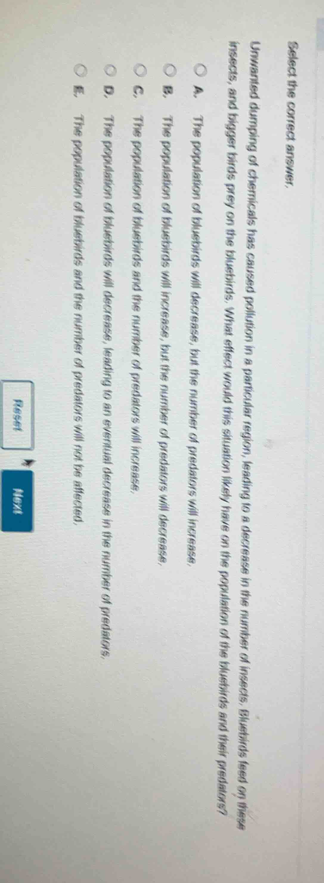 select the correct answer. unwanted dumping of chemicals has caused pol…