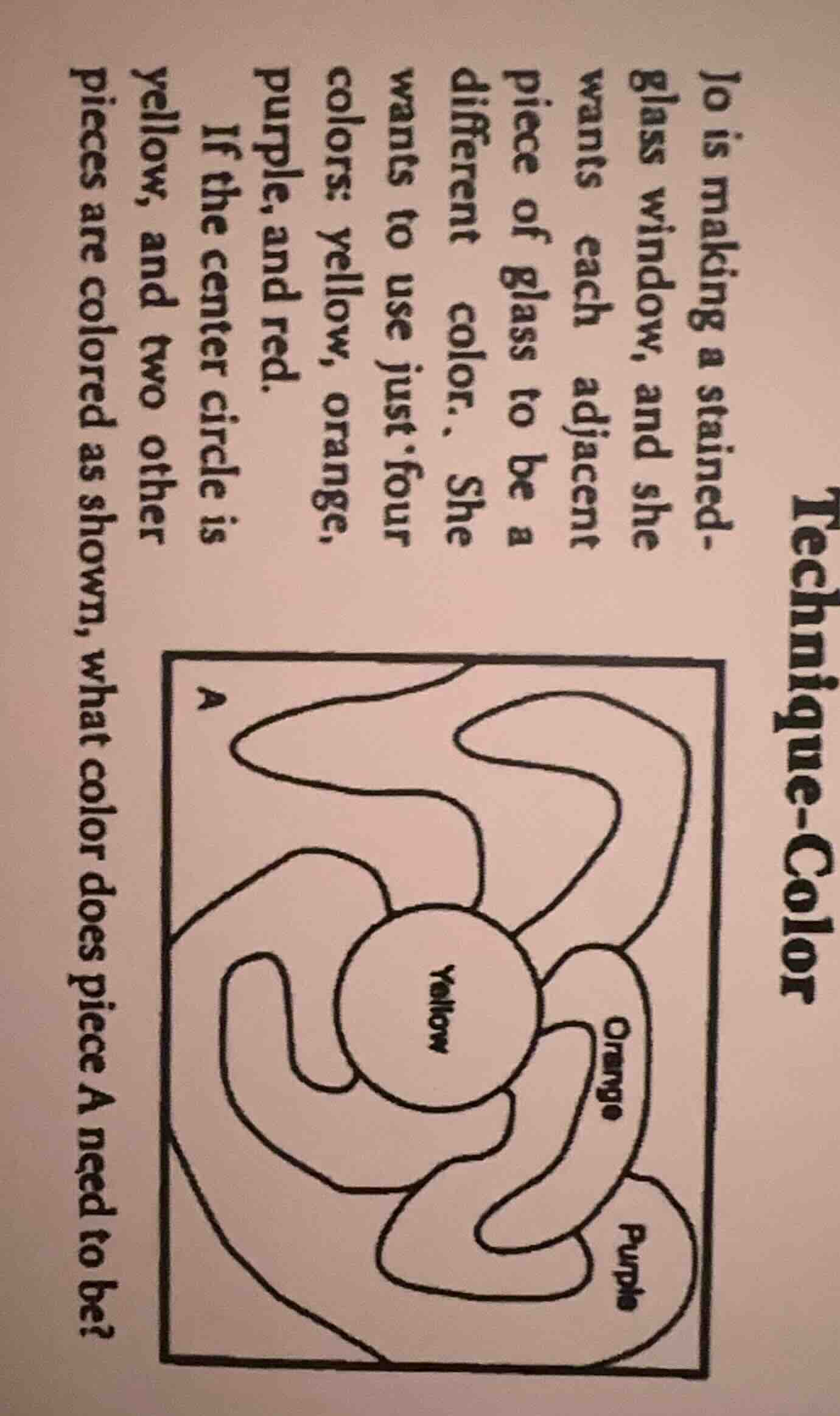 jo is making a stained - glass window, and she wants each adjacent piec…