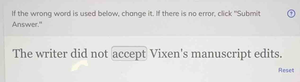 if the wrong word is used below, change it. if there is no error, click…