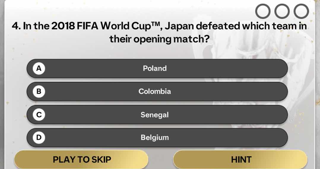 4. in the 2018 fifa world cup™, japan defeated which team in their open…