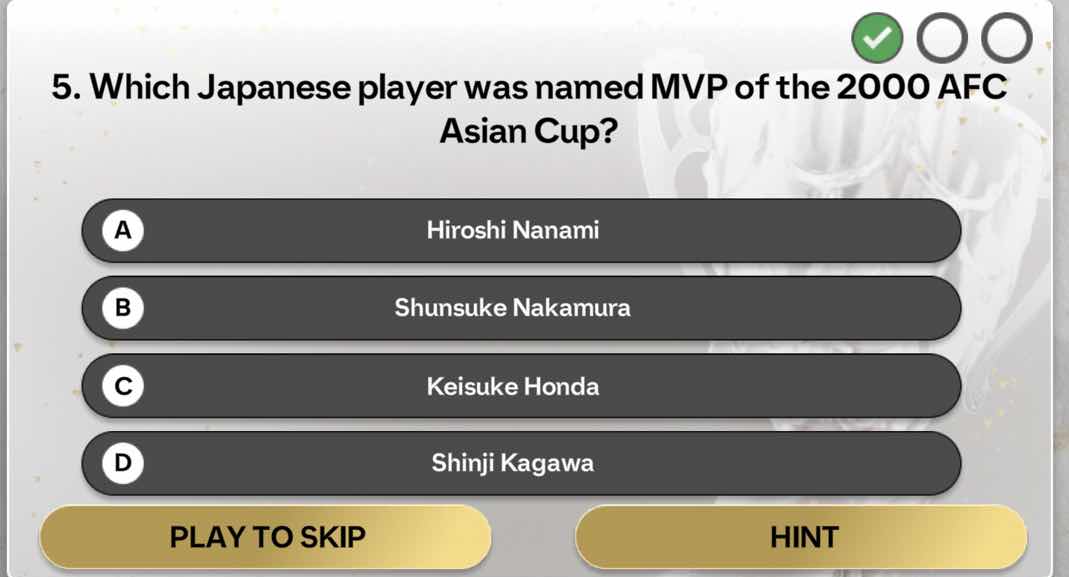 5. which japanese player was named mvp of the 2000 afc asian cup? a hir…