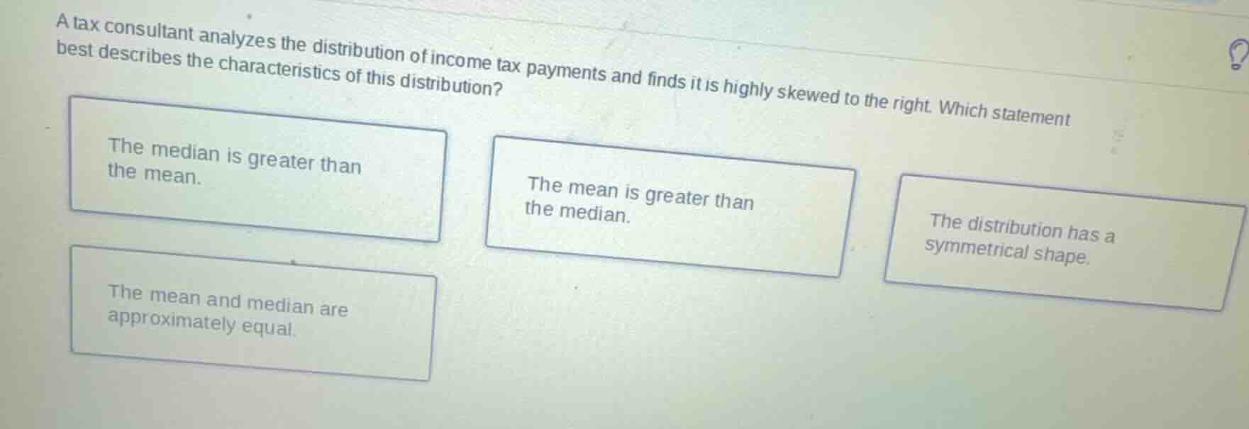 a tax consultant analyzes the distribution of income tax payments and f…