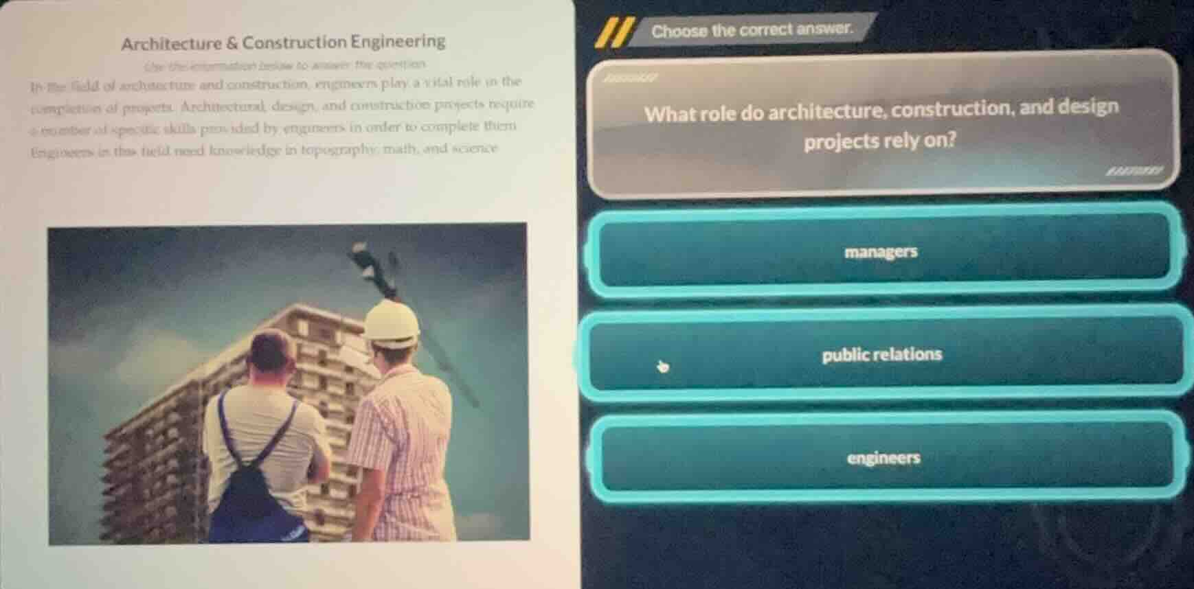 architecture & construction engineering use the information below to an…