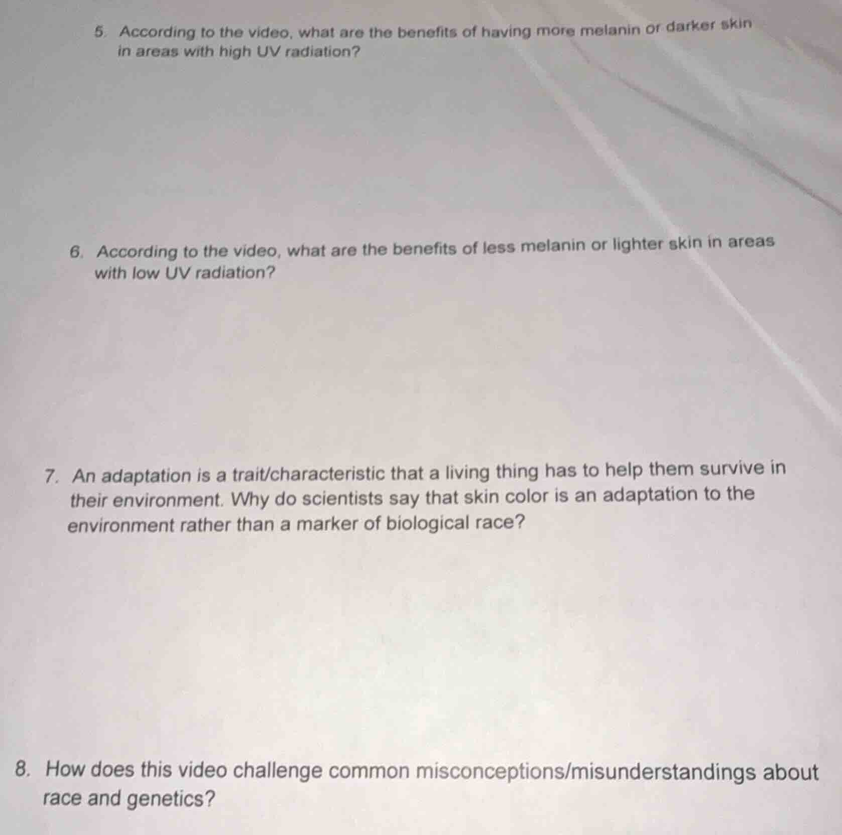 5. according to the video, what are the benefits of having more melanin…