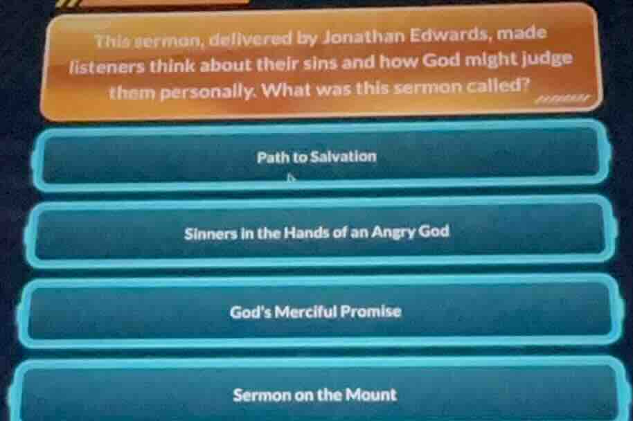 this sermon, delivered by jonathan edwards, made listeners think about …