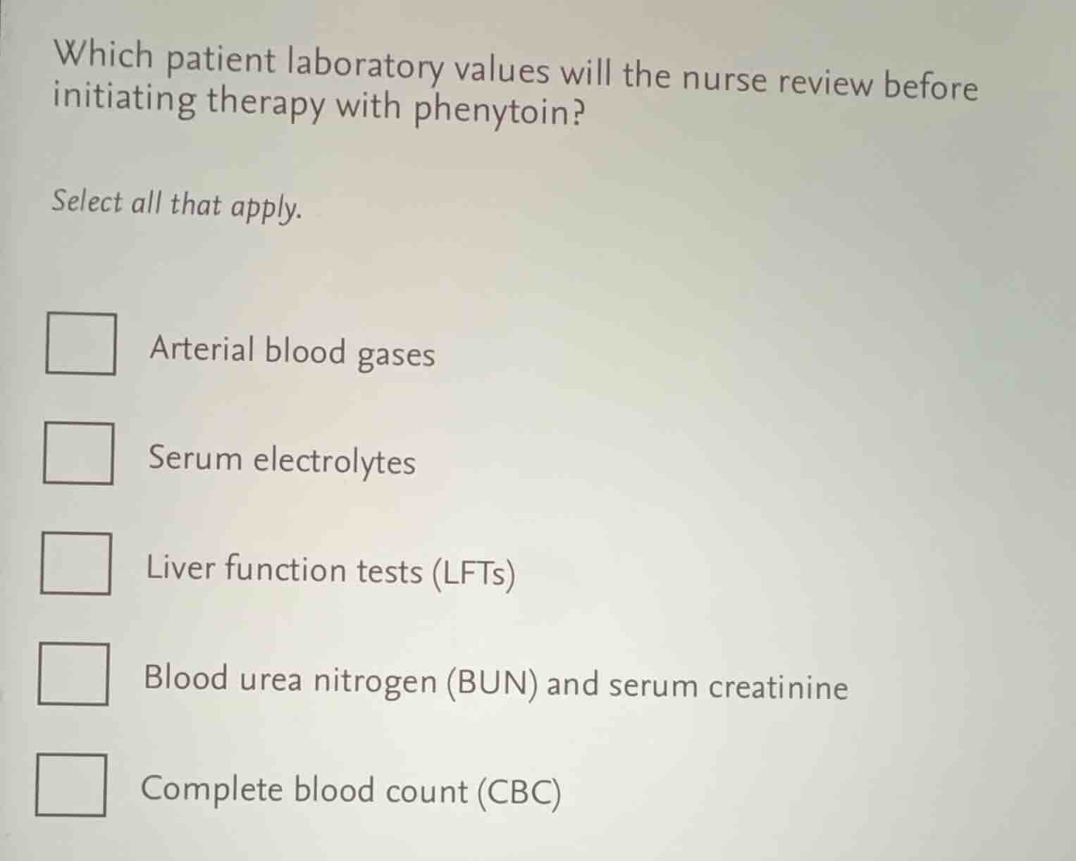 which patient laboratory values will the nurse review before initiating…