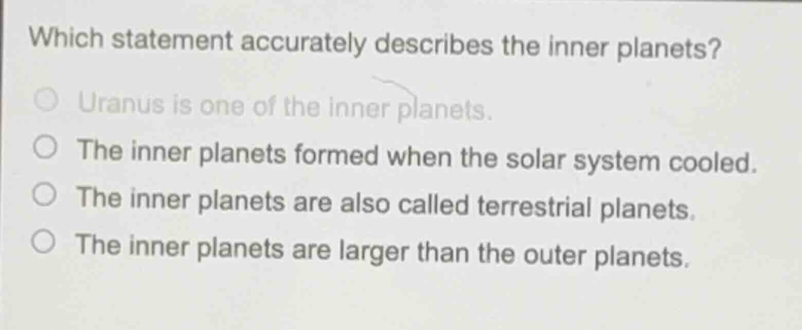 which statement accurately describes the inner planets? uranus is one o…