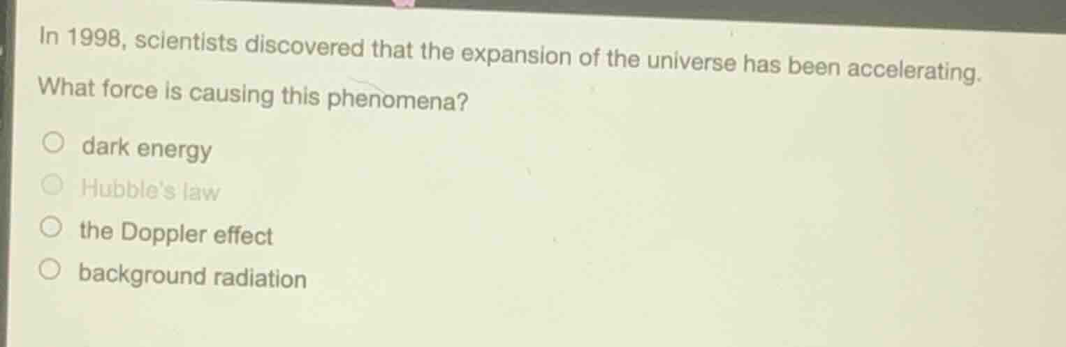 in 1998, scientists discovered that the expansion of the universe has b…