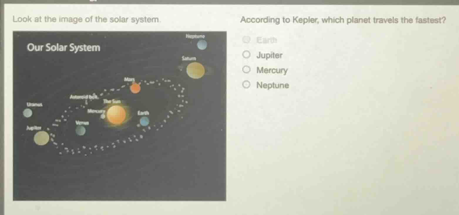 look at the image of the solar system. according to kepler, which plane…