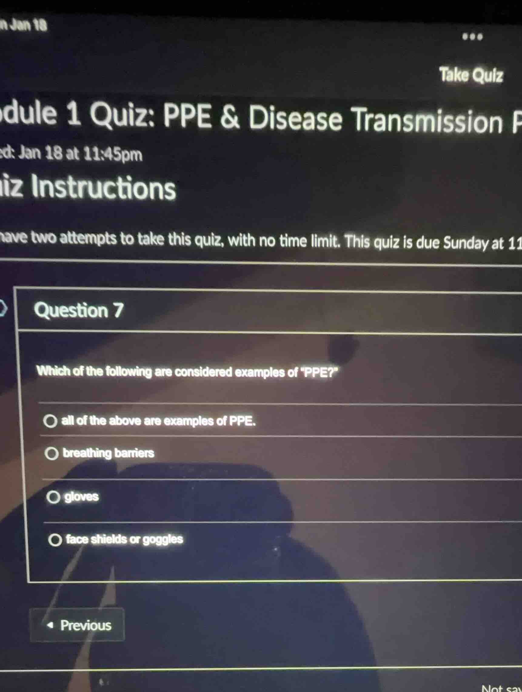 question 7 which of the following are considered examples of \ppe?\ ○ a…