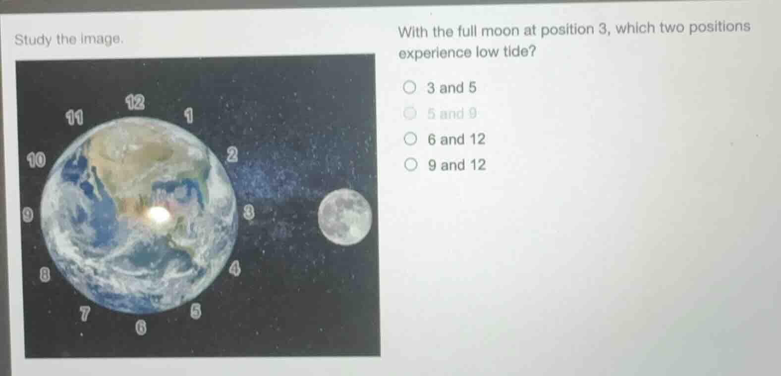 study the image. with the full moon at position 3, which two positions …