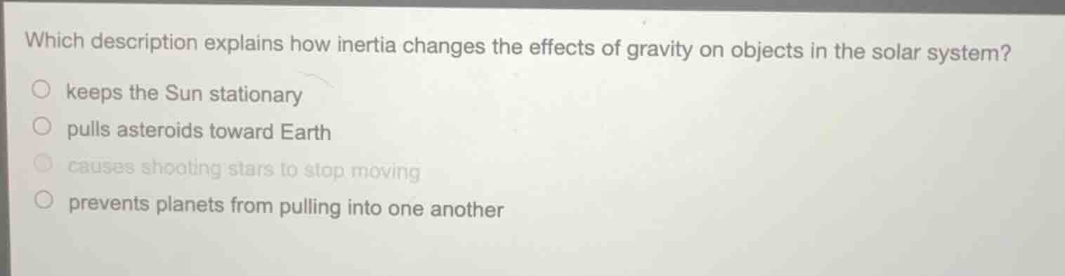 which description explains how inertia changes the effects of gravity o…