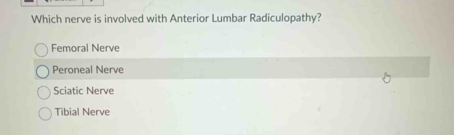 which nerve is involved with anterior lumbar radiculopathy? femoral ner…