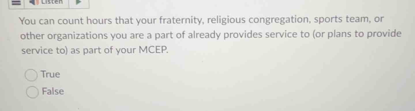 you can count hours that your fraternity, religious congregation, sport…