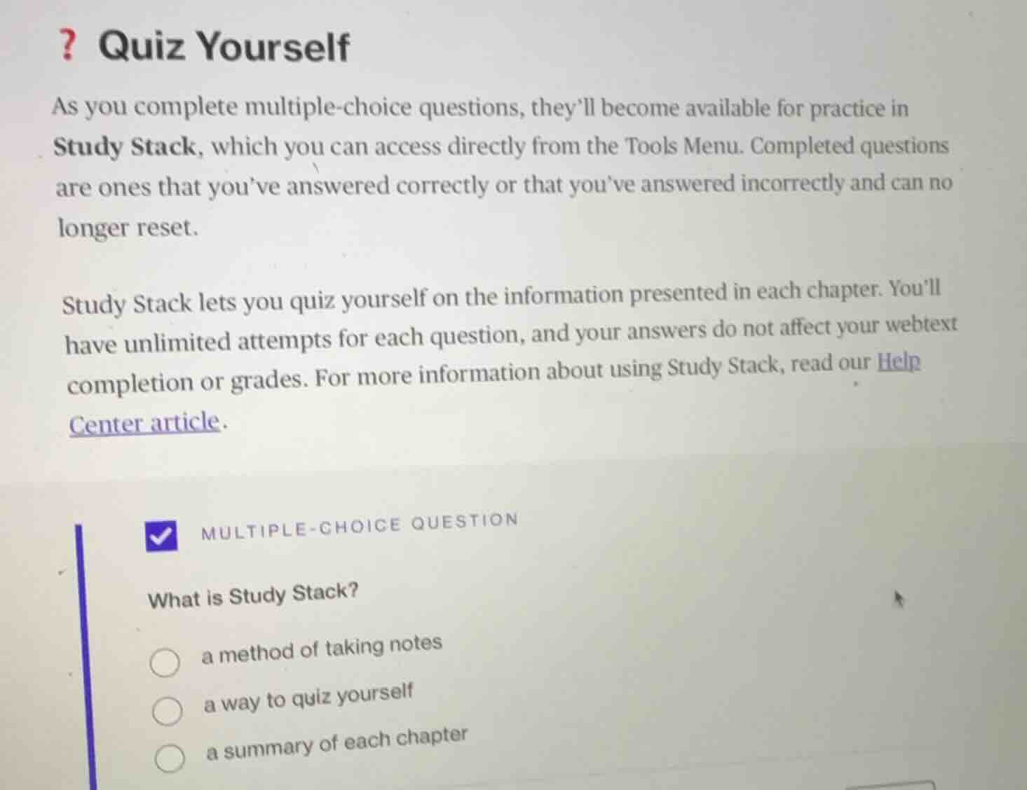 quiz yourself as you complete multiple - choice questions, theyll becom…