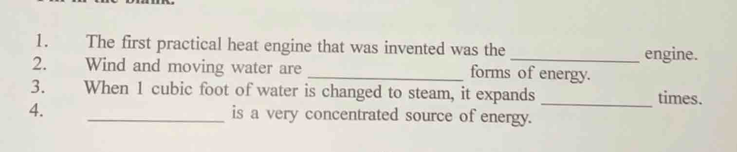 1. the first practical heat engine that was invented was the ______ eng…