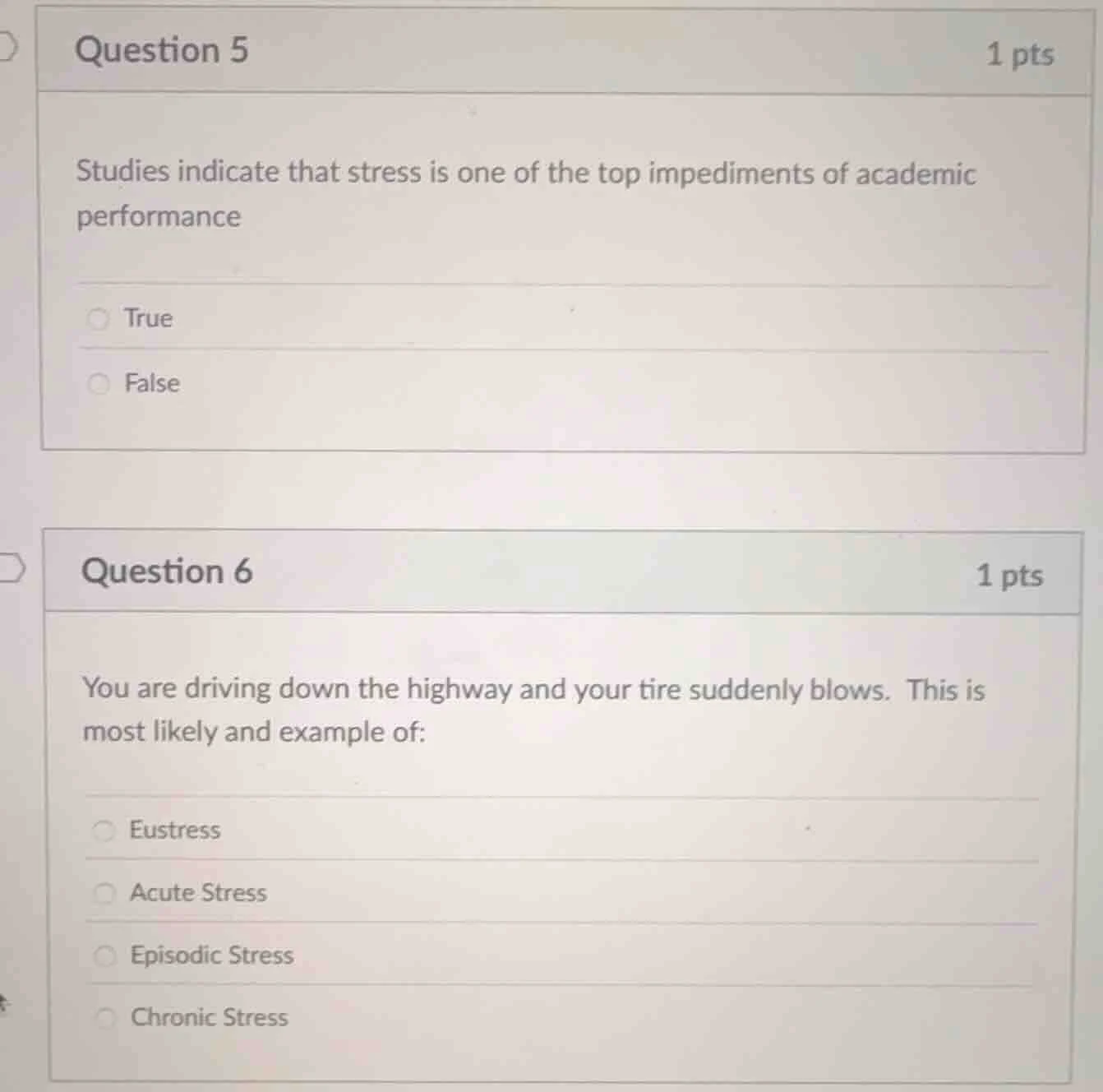 question 5 1 pts studies indicate that stress is one of the top impedim…