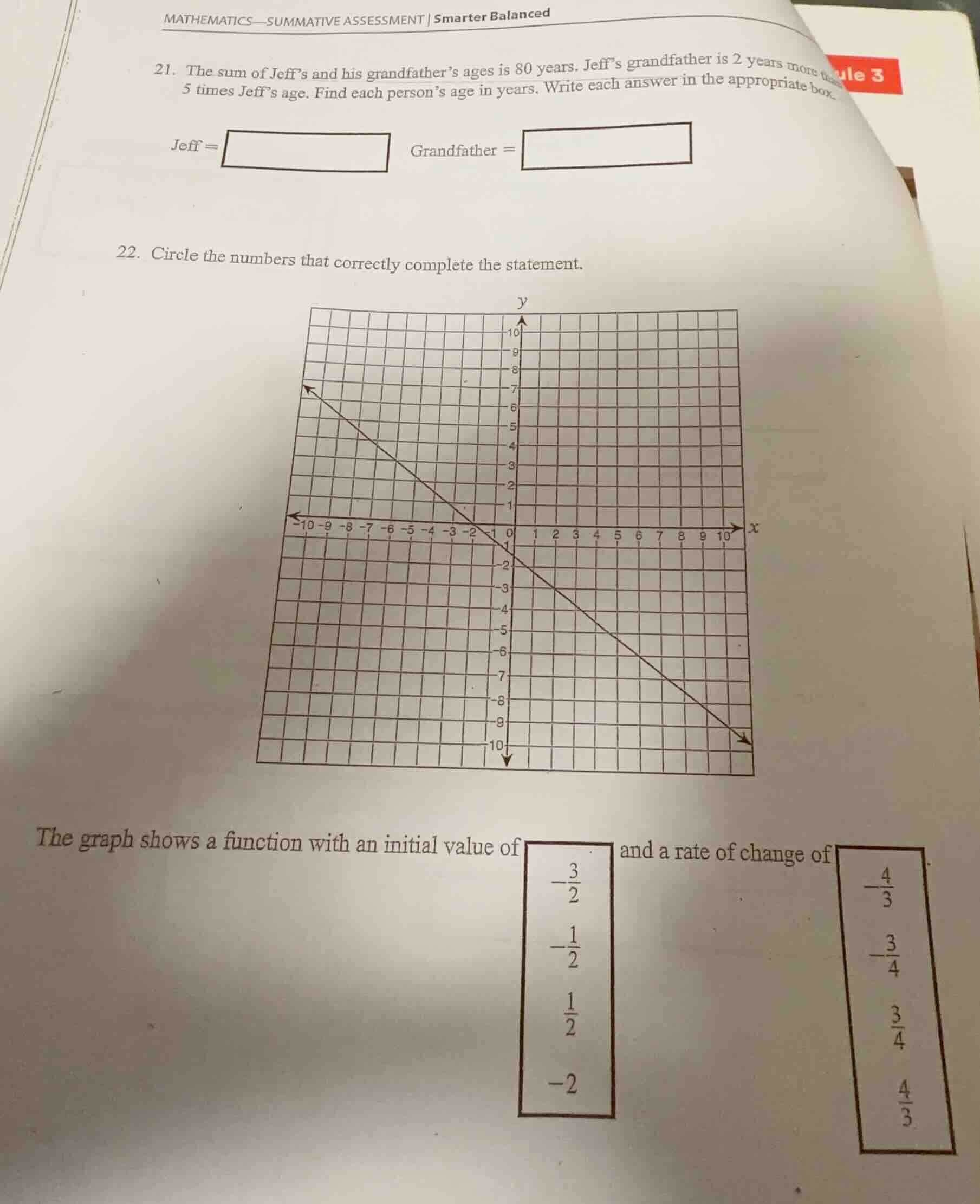 21. the sum of jeff’s and his grandfather’s ages is 80 years. jeff’s gr…