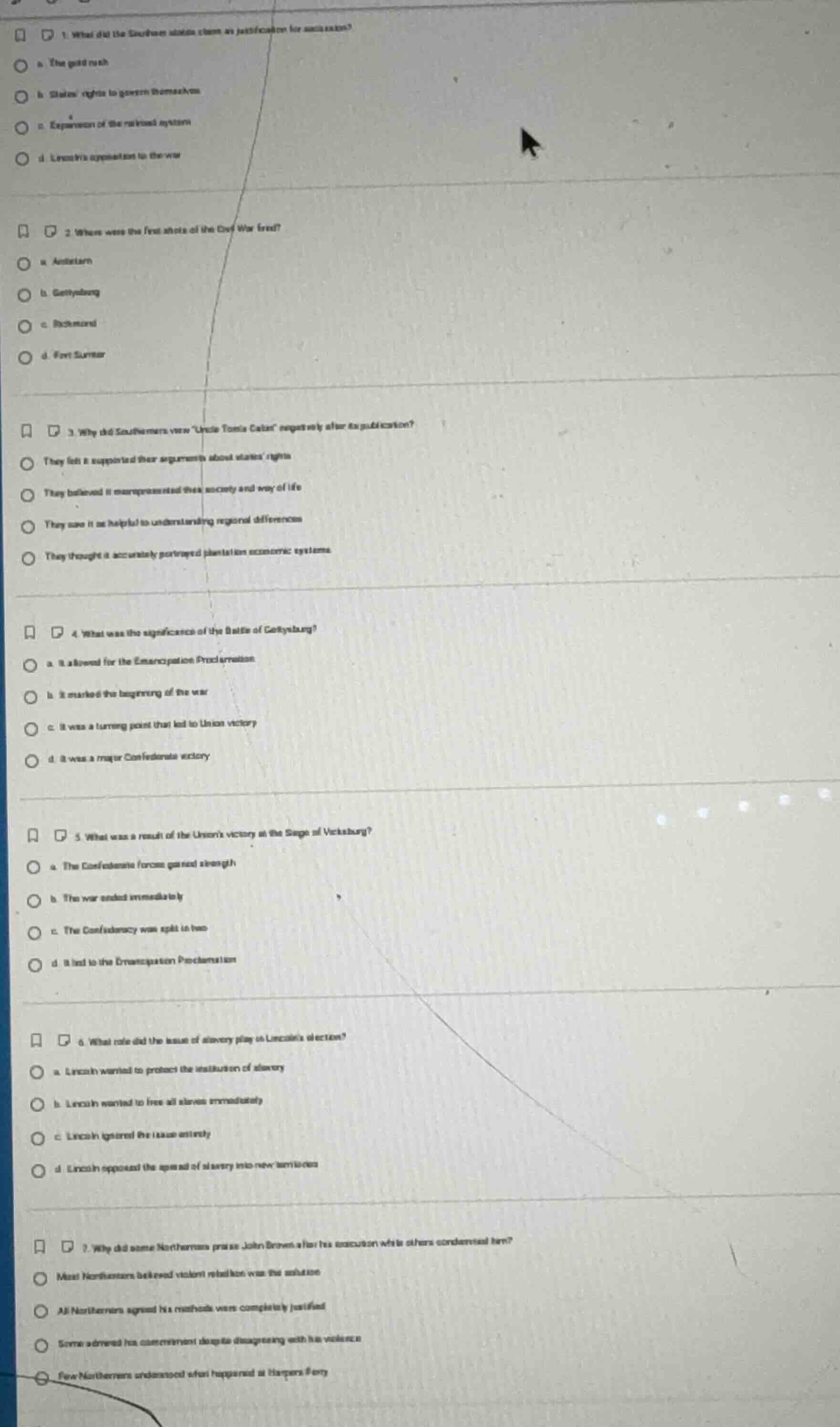1. what did the southern states claim as justification for secession? a…