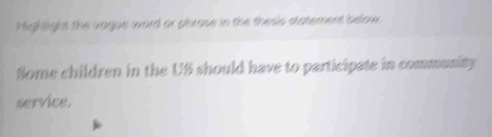 highlight the vague word or phrase in the thesis statement below. some …